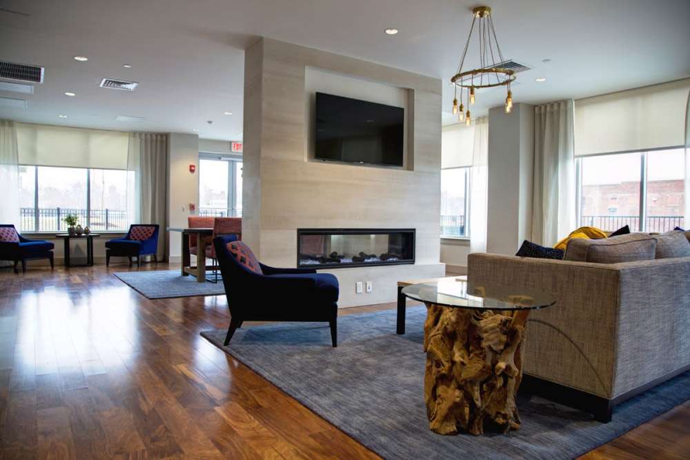 Modern clubhouse at Harbor Place Residences in Haverhill, Massachusetts