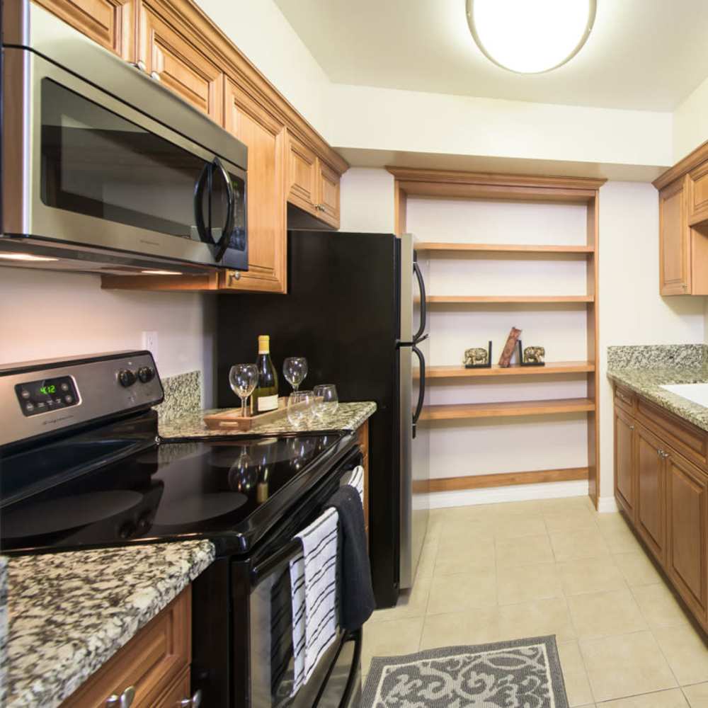 Separate dining room with ambient lighting at Santa Teresa Apartments in San Jose, California, 