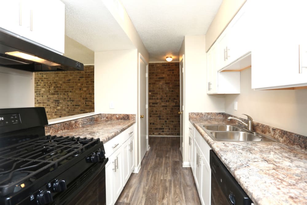 Modern kitchen at Laurel Pines Apartments in Richmond, Virginia