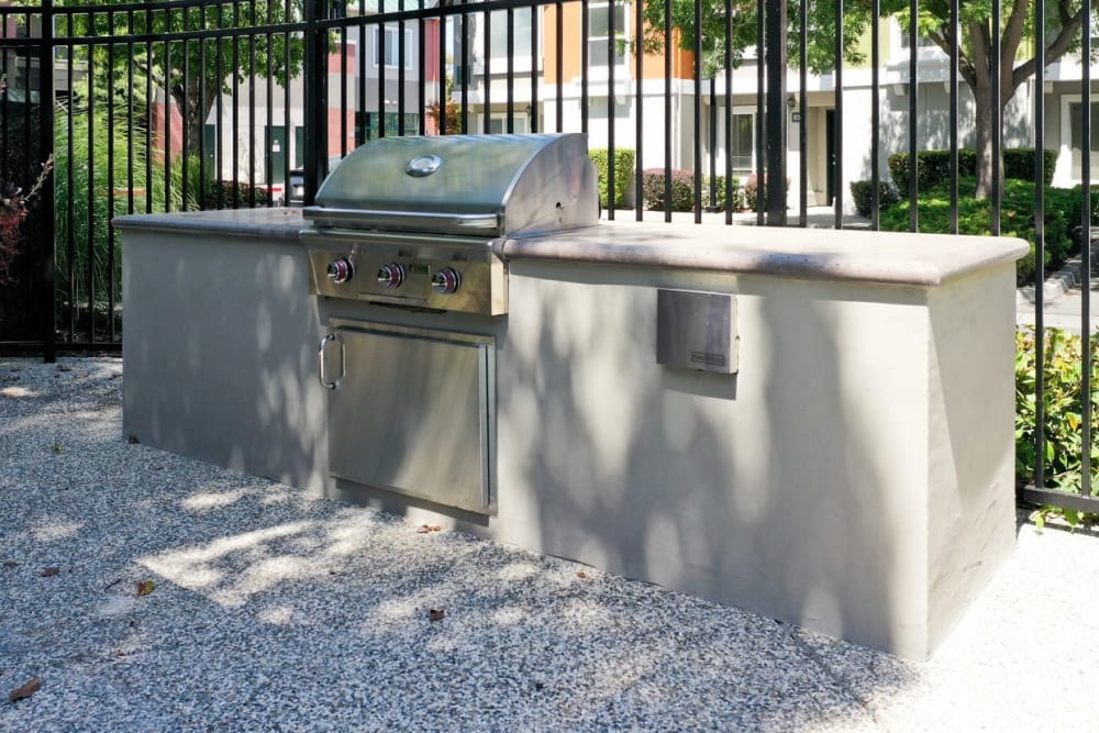 Grilling station with large counter at  Oakshade Commons in Davis, California