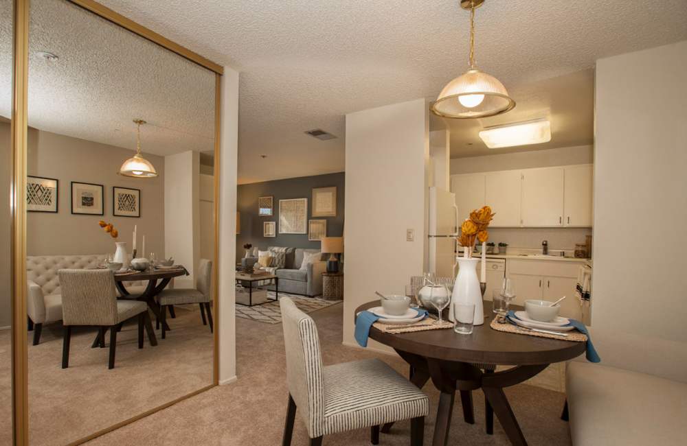 Dining area at Springwood Apartment Homes in Los Altos, California