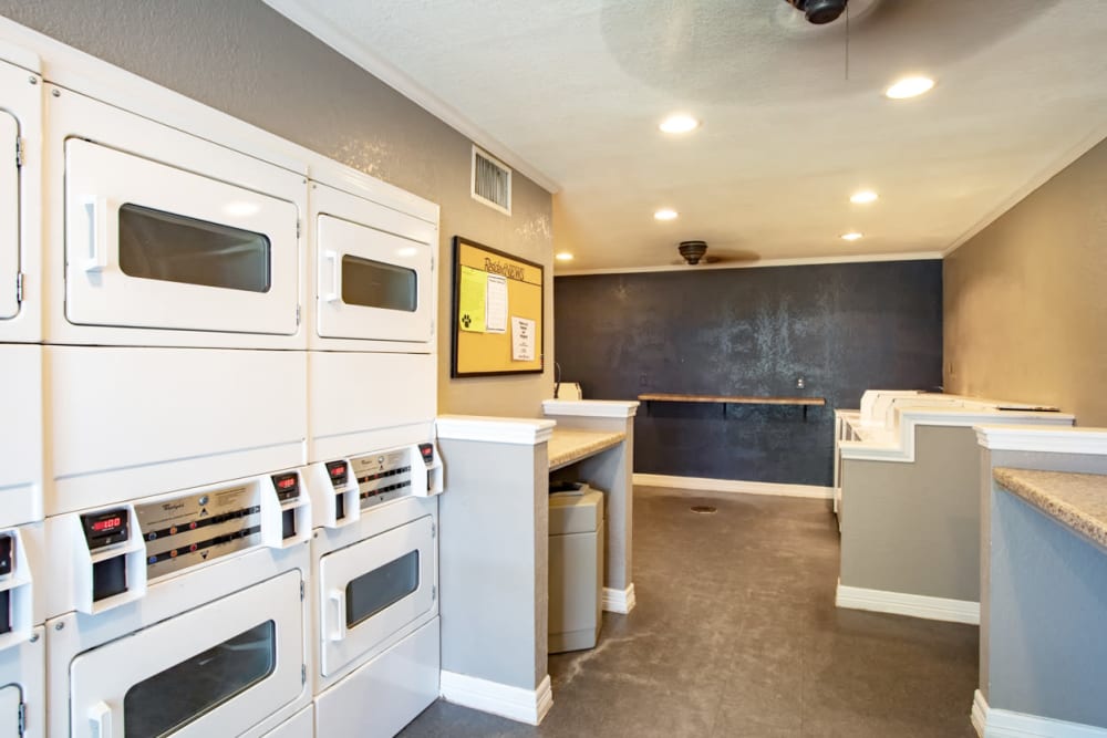 Laundry center at Willowick Apartments in College Station, Texas