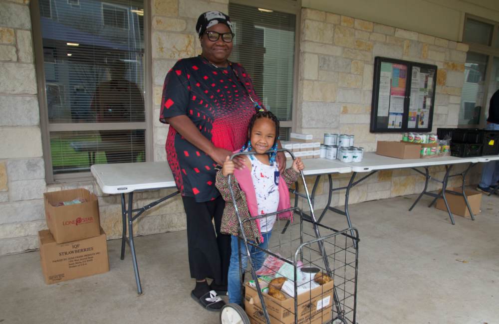 Food pantry at M Station in Austin, Texas