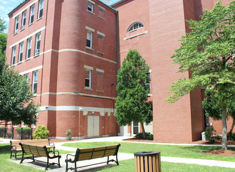 Outdoor amenity space at School House Kennilworth Williams in Roxbury,Massachusetts