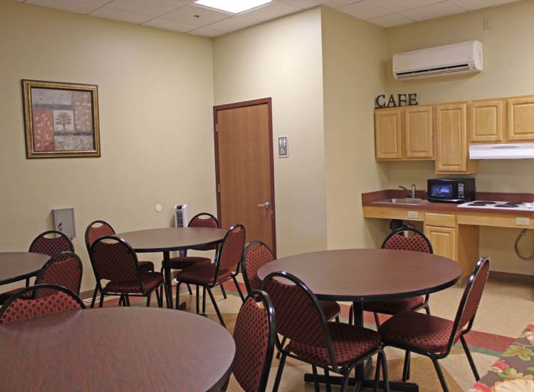 Community gathering space at School House Kennilworth Williams in Roxbury,Massachusetts