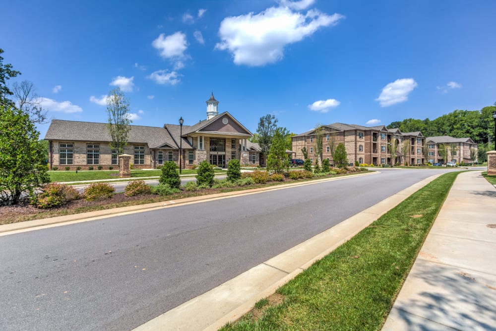 Street view of leasing office at Bacarra Apartments in Raleigh, North Carolina