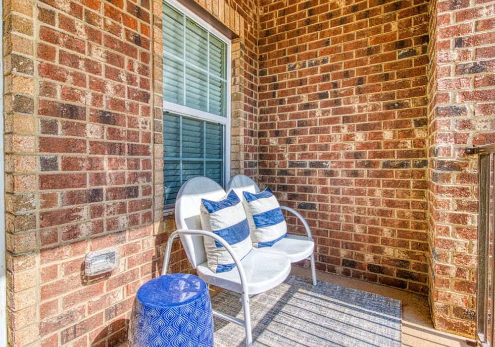 Private patio at Greymont Village in Asheville, North Carolina