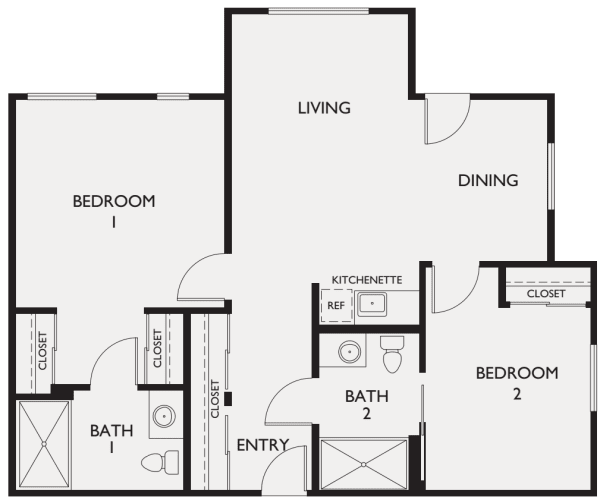 Assisted Living Two Bedroom at The Commons at Elk Grove in Elk Grove, California