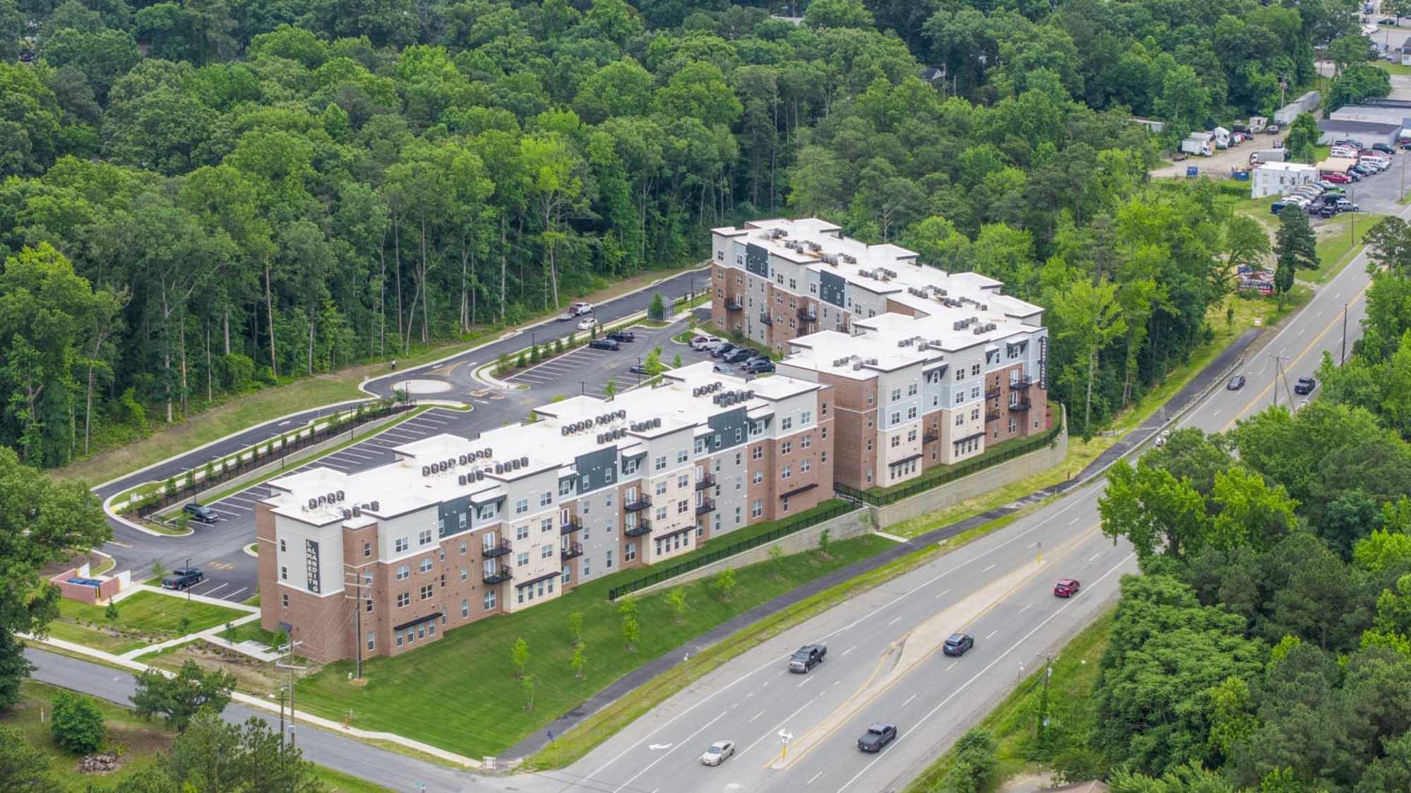 Aeria view of apartments at Lambert Landing II in Chester, Virginia