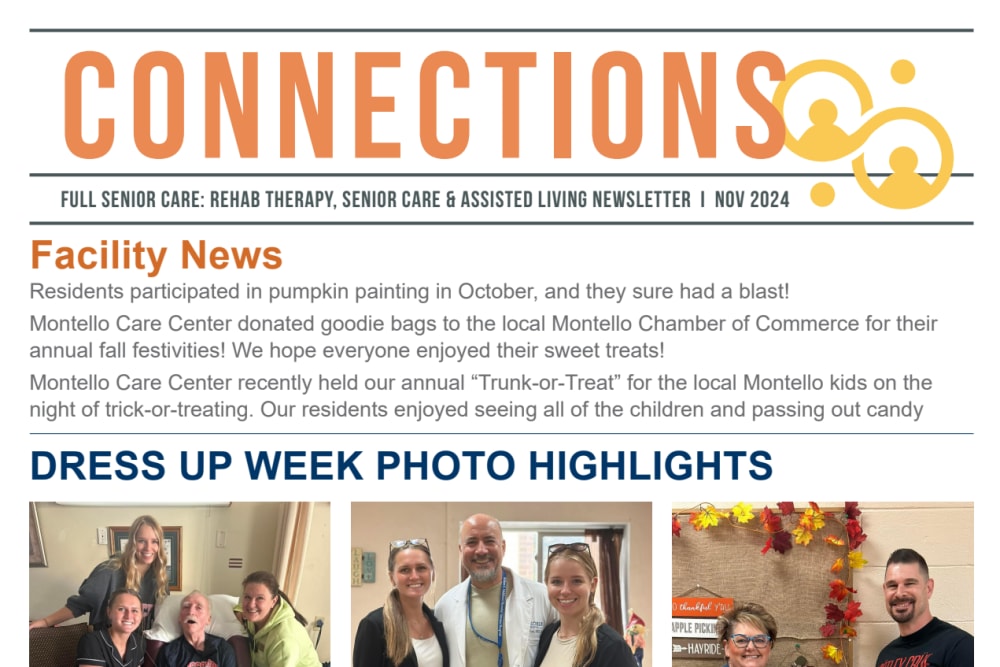 November 2024 Newsletter at Montello Care Center in Montello, Wisconsin