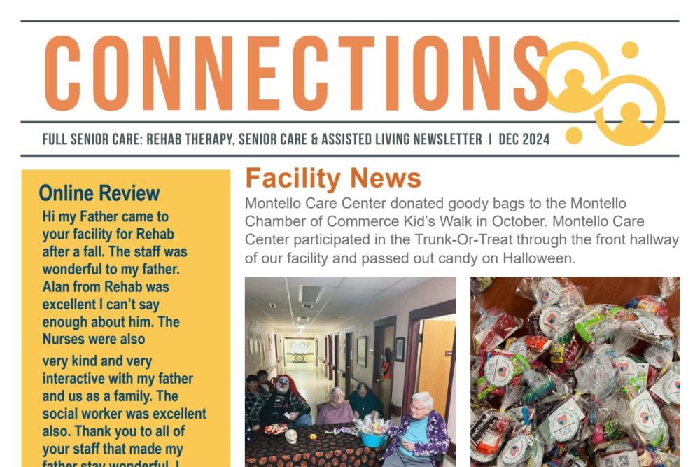 December 2024 Newsletter at Montello Care Center in Montello, Wisconsin