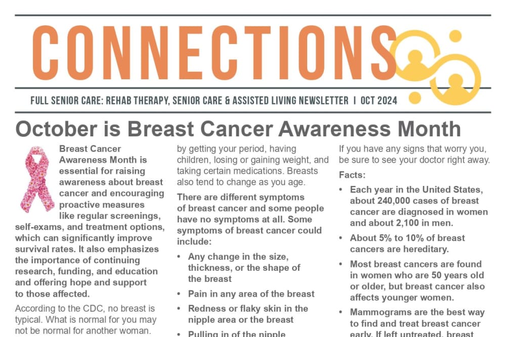 October 2024 Newsletter at Montello Care Center in Montello, Wisconsin