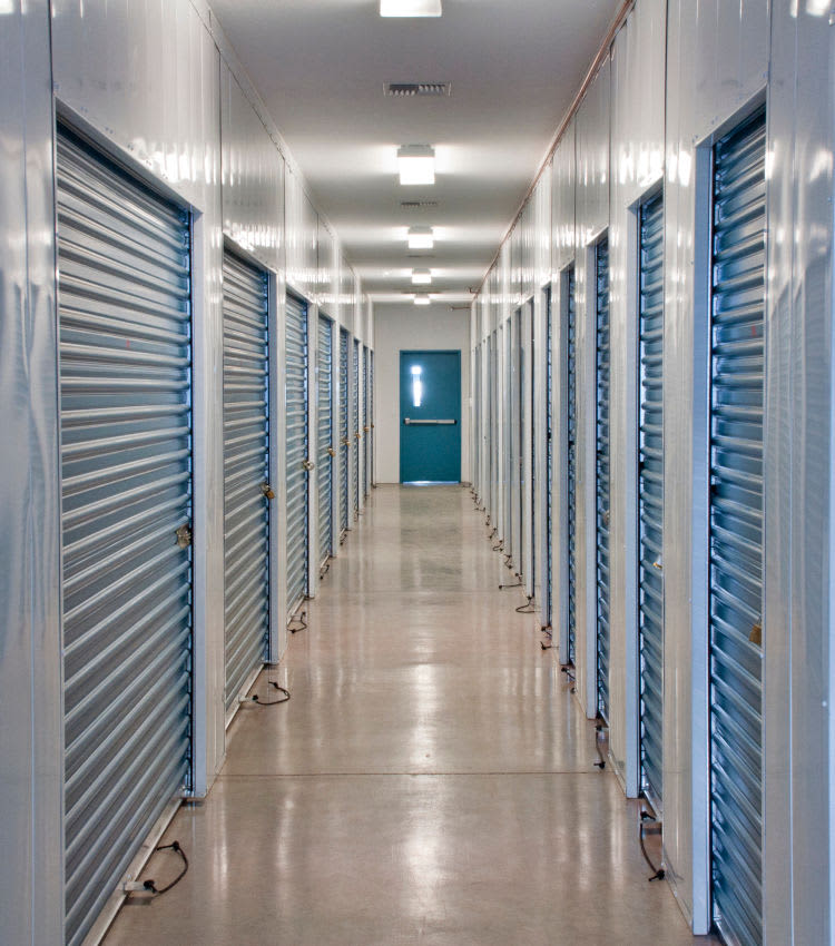 Hallway of storage units at 1-800-Self-Storage.com in Troy, Michigan