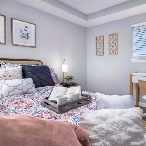 Bedroom in model home at Melrose in Houston, Texas