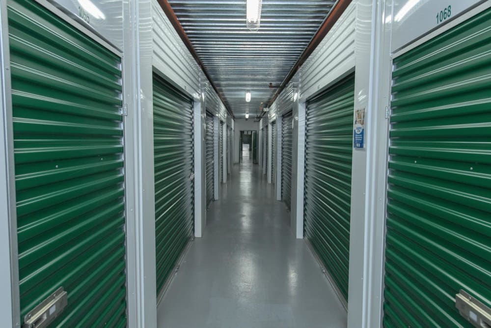 Clean hallways at modSTORAGE in Monterey, California