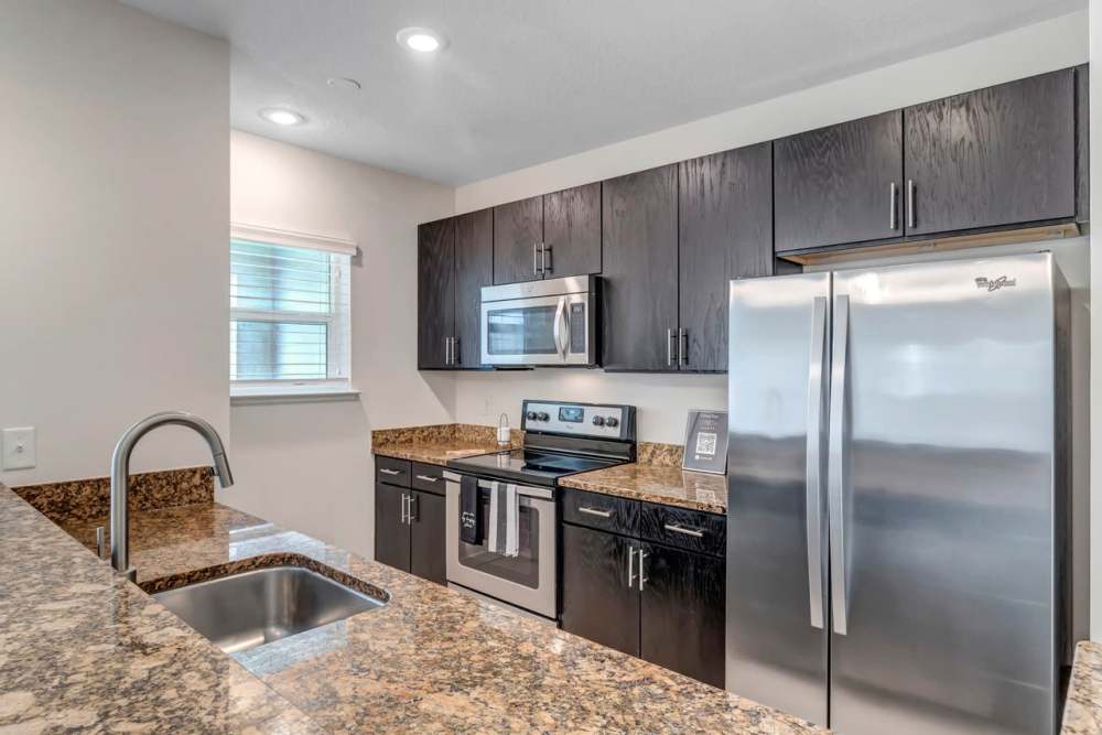 Well-lit kitchen at Citrus Run Apartments in Tampa, Florida