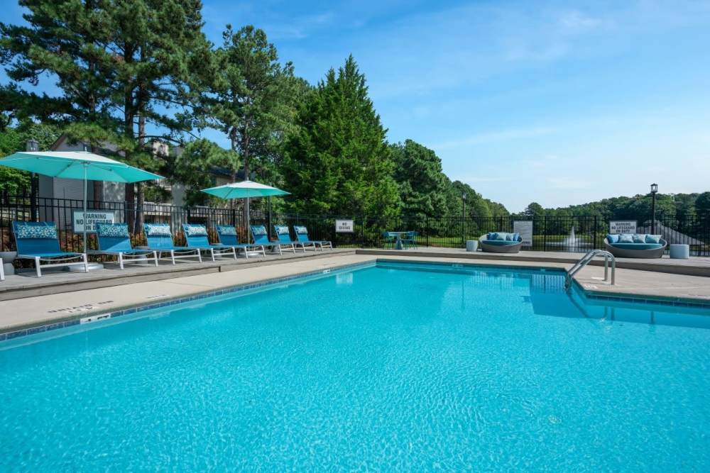 Sparkling pool water at Andover at Crabtree in Raleigh, North Carolina