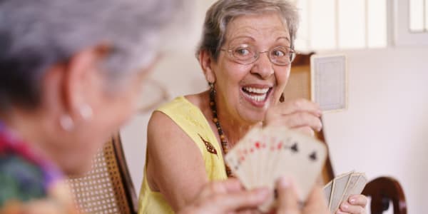 Residents playing cards at Ingleside Communities in Mount Horeb, Wisconsin