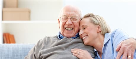 Resident with daughter at The Commons at Elk Grove in Elk Grove, California