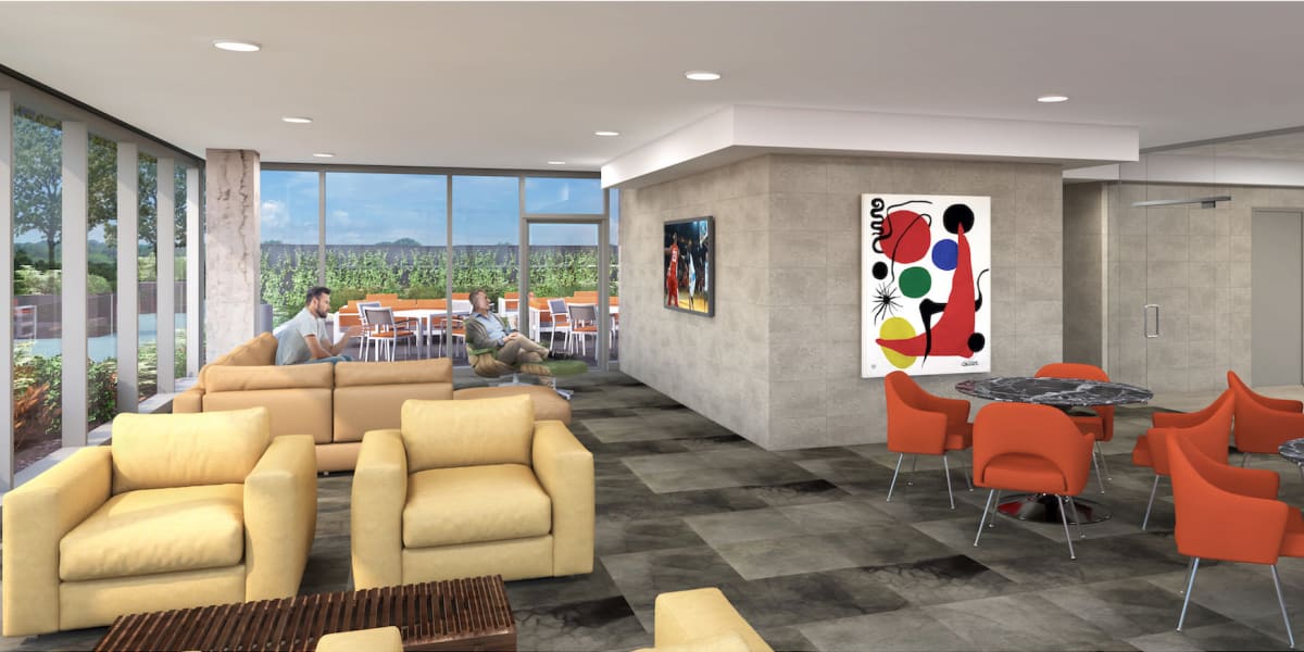 Sitting area at Optima Verdana® in Wilmette, Illinois
