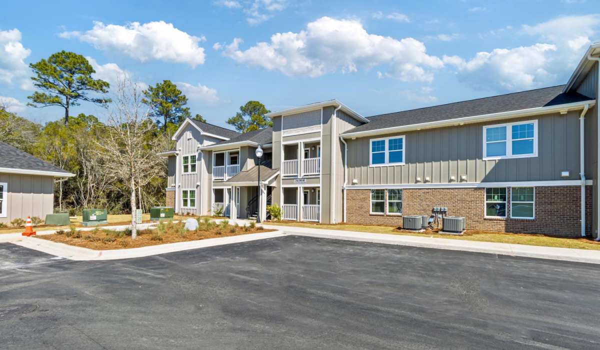 Exterior of modern apartment at Rosemary Place in Freeport, Florida