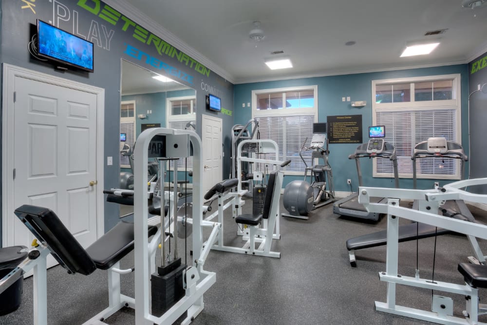 Fully equipped fitness center at Marquis Bandera in San Antonio, Texas