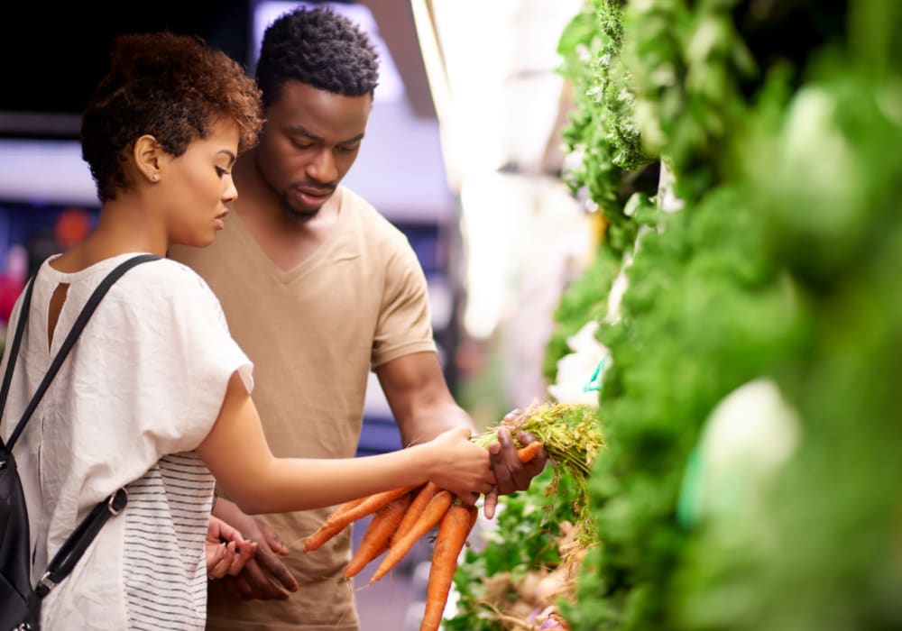 Resident shopping at the local market near Autumn Chase in Bothell, Washington