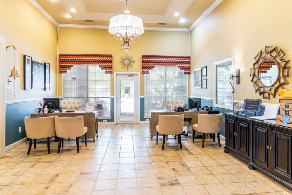 Inside of leasing office at Marquis of Carmel Valley in Charlotte, North Carolina