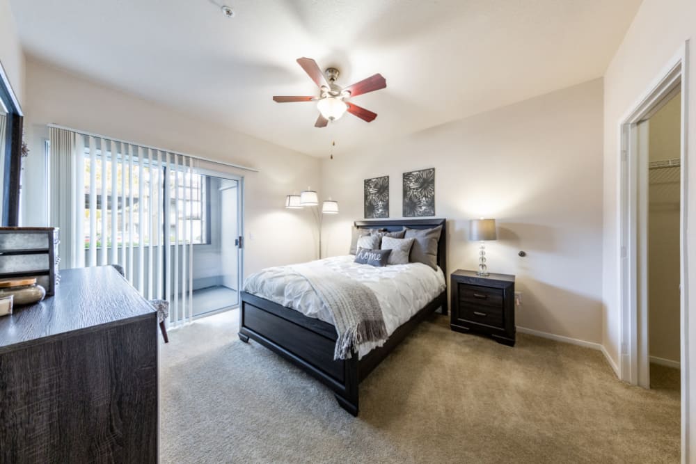 Cozy bedroom at The Fairmont at Willow Creek in Folsom, California