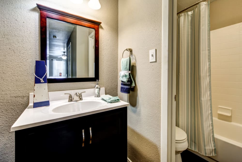 Clean bathroom at Austin Midtown in Austin, Texas
