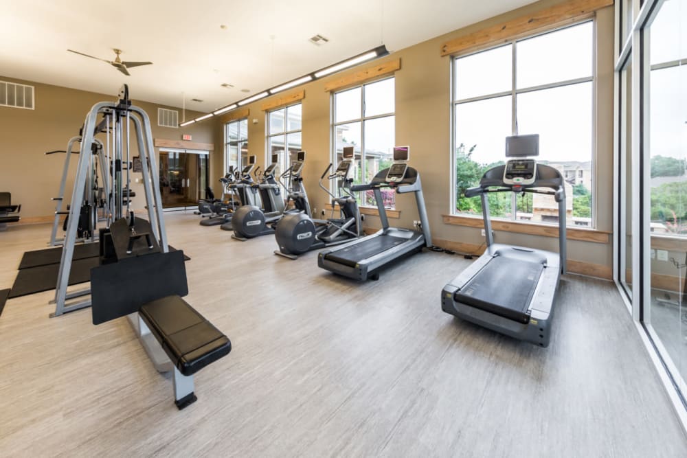Fitness center for residents at Marquis at Canyon Ridge in Austin, Texas