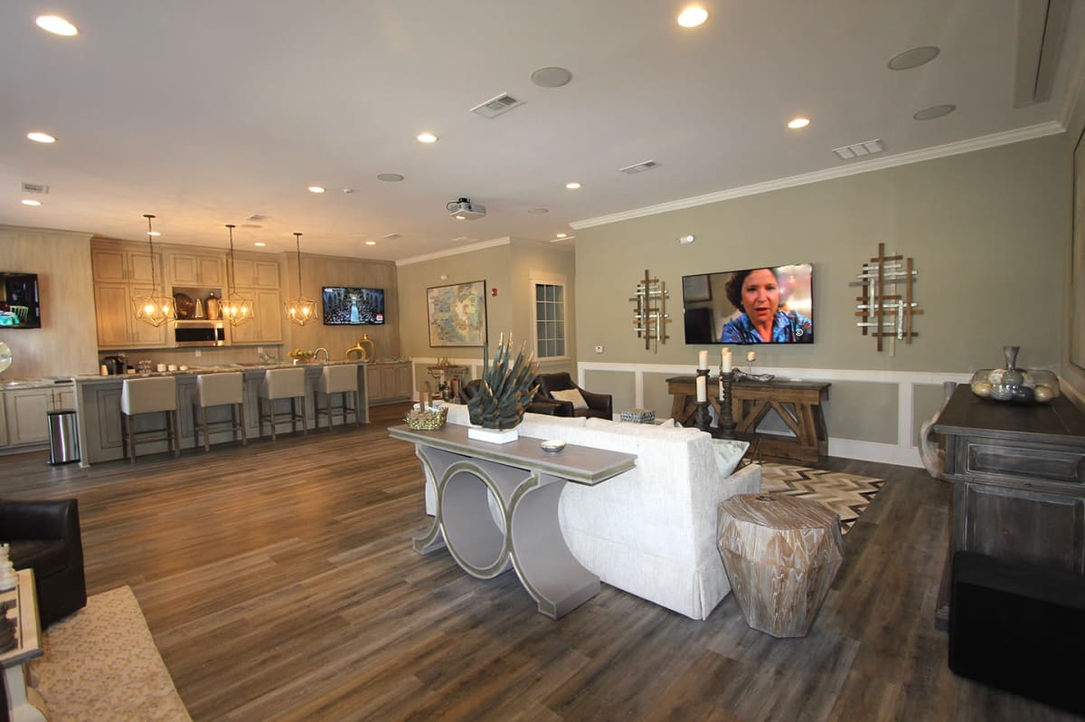 Clubhouse interior at Bowman Station in Macon, Georgia