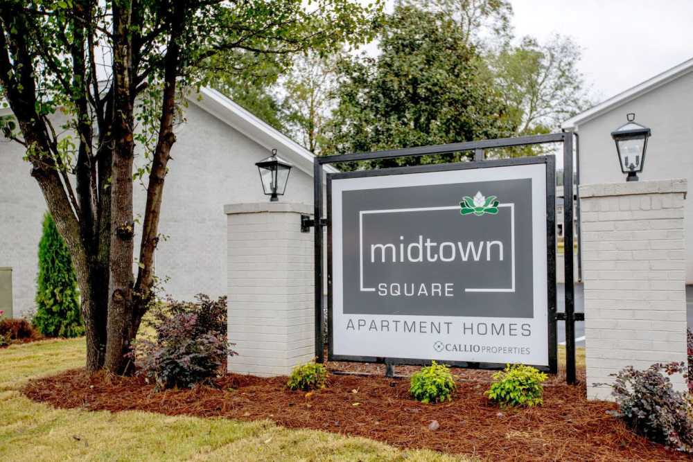 Community signage at Midtown Square Chattanooga Apartments in Chattanooga, Tennessee