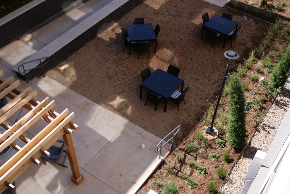 Courtyard seating at Argon in Oklahoma City, Oklahoma