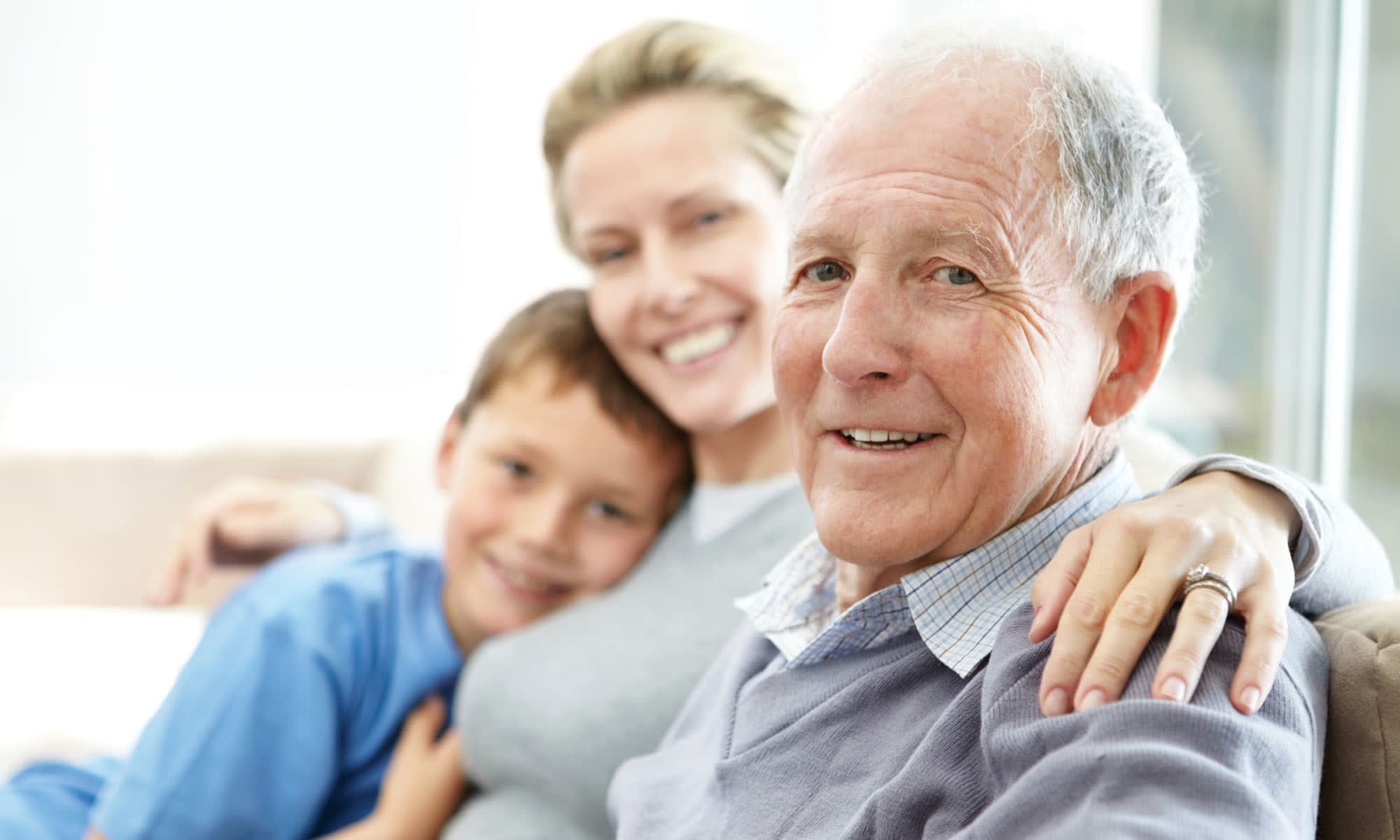 A resident and his family at Avenir Memory Care at Nanaimo in Nanaimo, British Columbia. 