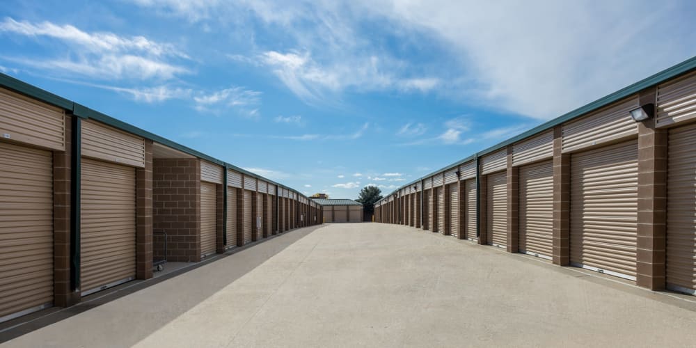 Large drive-up storage units at StorQuest Self Storage in Parker, Colorado