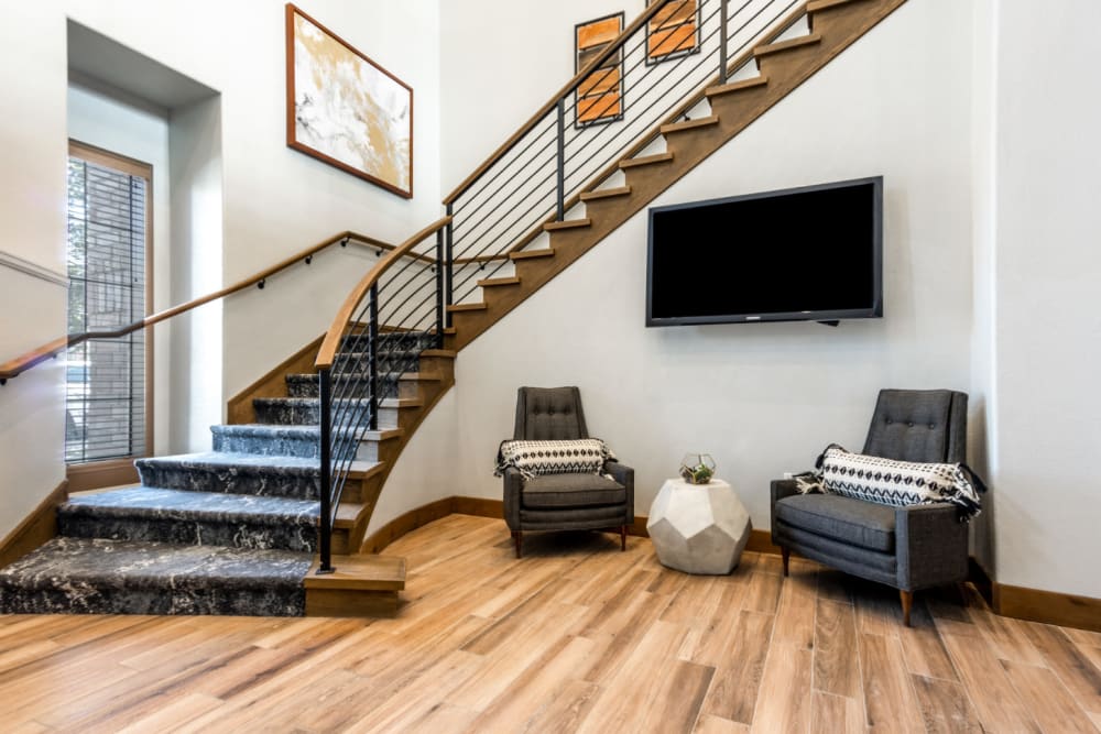 Newly renovated clubhouse with lounge seating area at The Links at Plum Creek in Castle Rock, Colorado