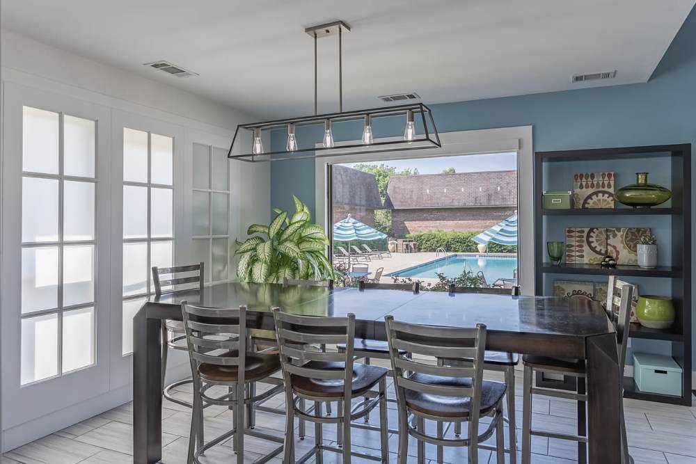 Dining space in clubhouse at Millcroft Apartments & Townhomes in Milford, Ohio