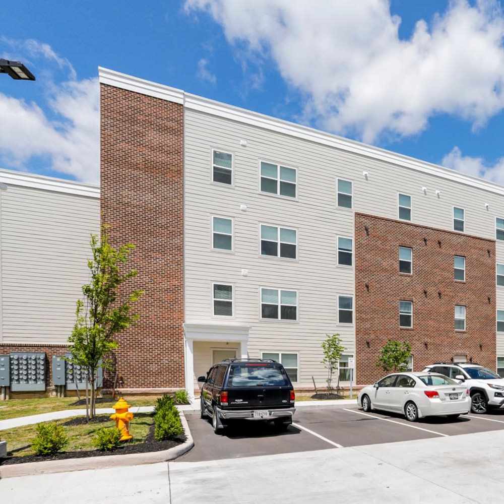 Exterior view of apartments at Allegany Junction in Cumberland, Maryland