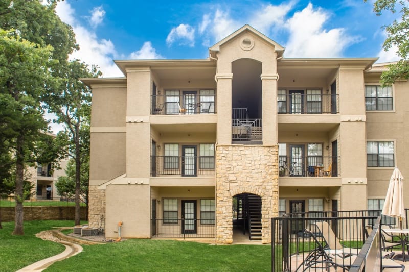 A private balcony at The Aidan in Lewisville, Texas