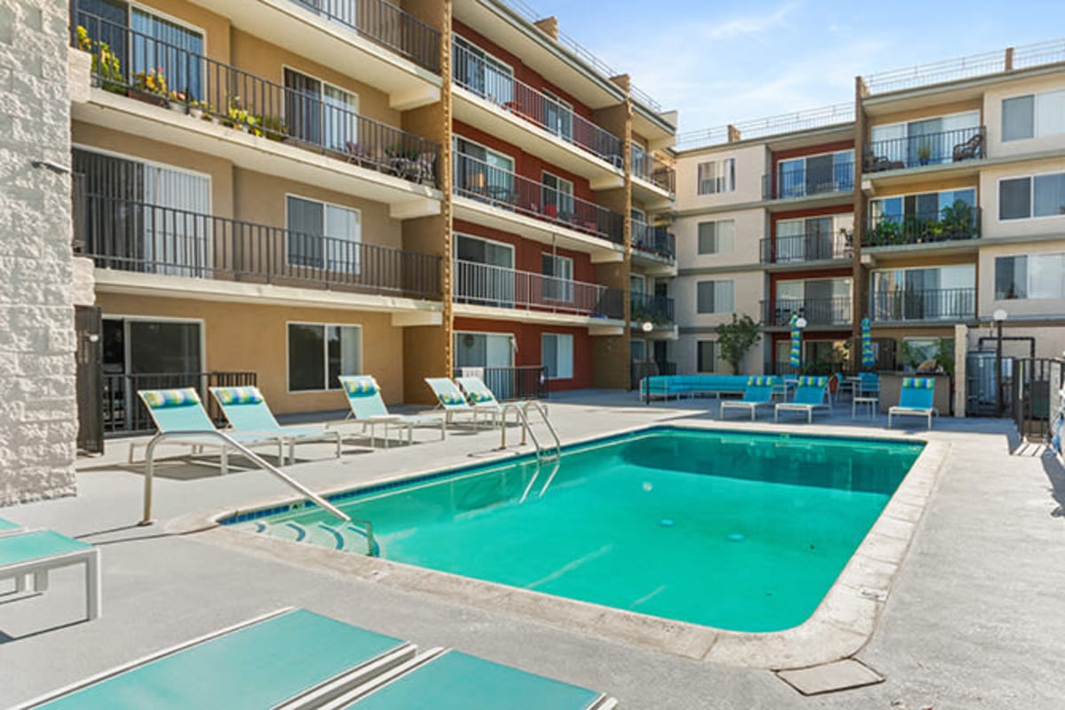 Beautiful pool at Amanda Regency Apartments, Van Nuys, California