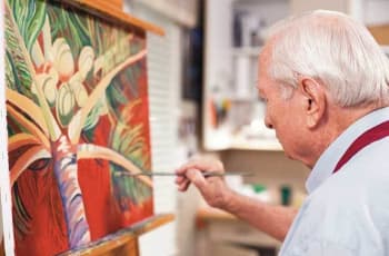 Senior living residents at Discovery Commons At Wildewood in California, Maryland enjoy some hobby time.