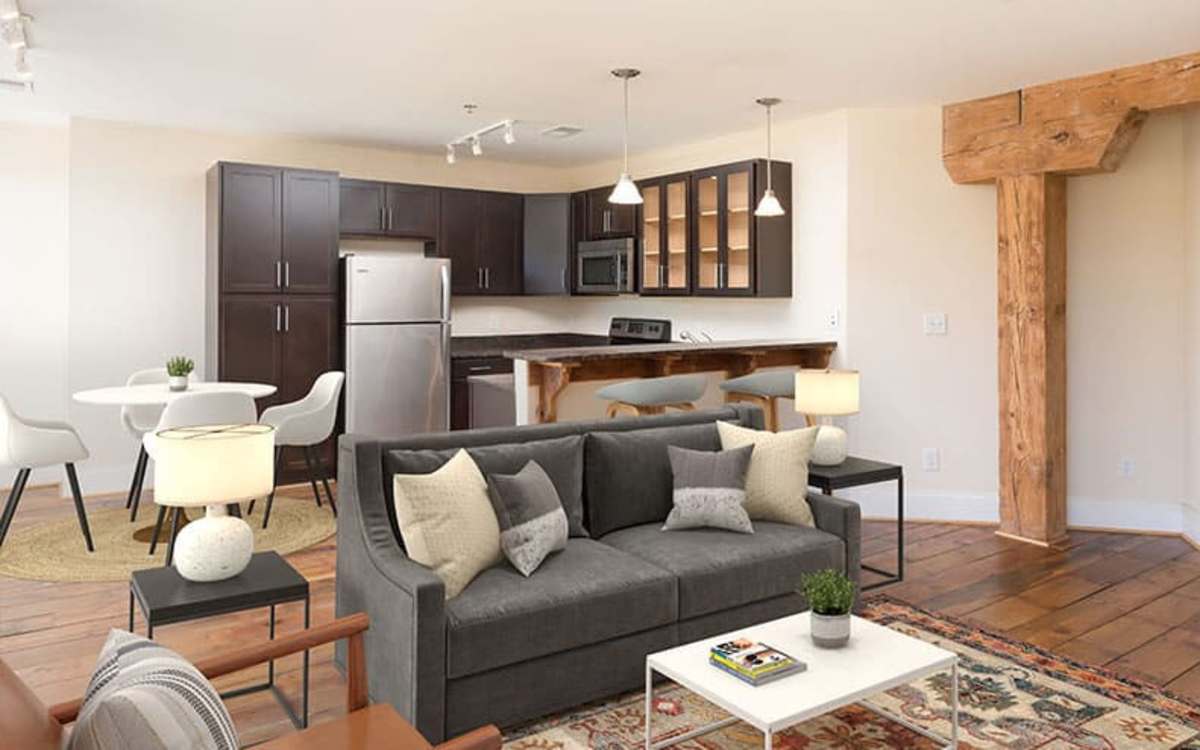 Well-furnished apartment space at High Street Lofts in Petersburg, Virginia