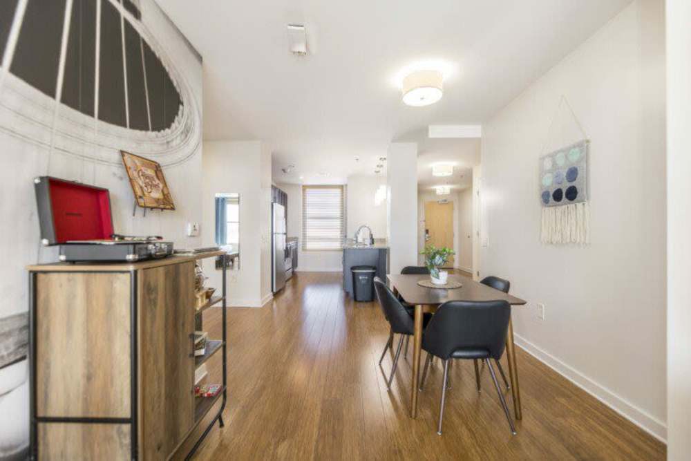 Serene living room at Lofts at 401 Cherry in Macon, Georgia