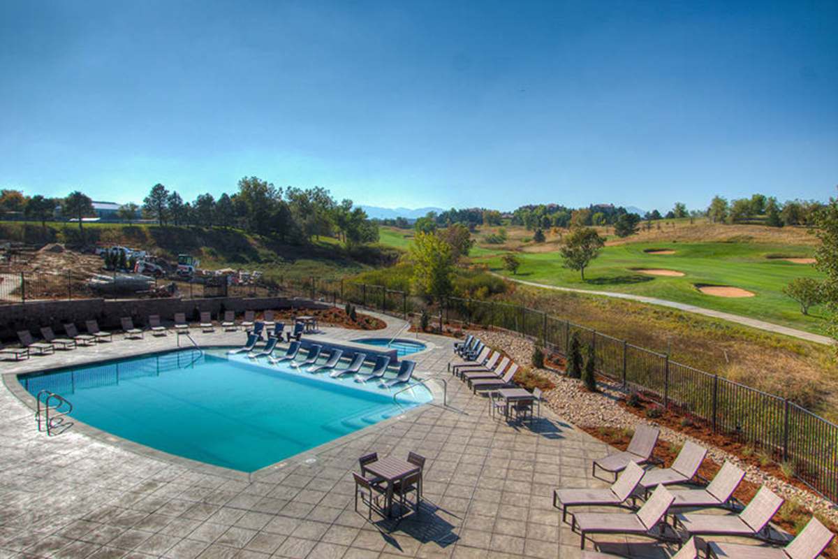 Swimming pool at Fusion 355 in Broomfield, Colorado