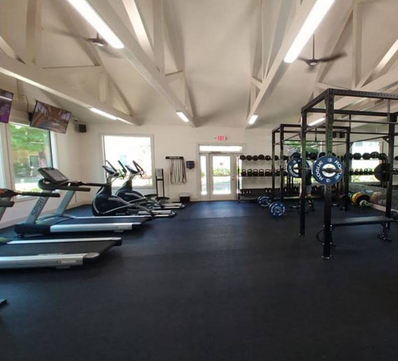 Gym with cardio equipment at Chatsworth in Atlanta, Georgia