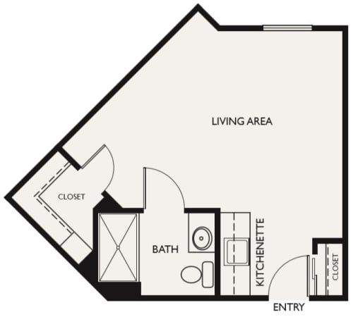 Assisted Living Studio I at The Commons at Dallas Ranch in Antioch, California