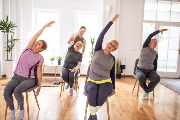 Residents exercising at The Birches at New Hope in New Hope, Pennsylvania