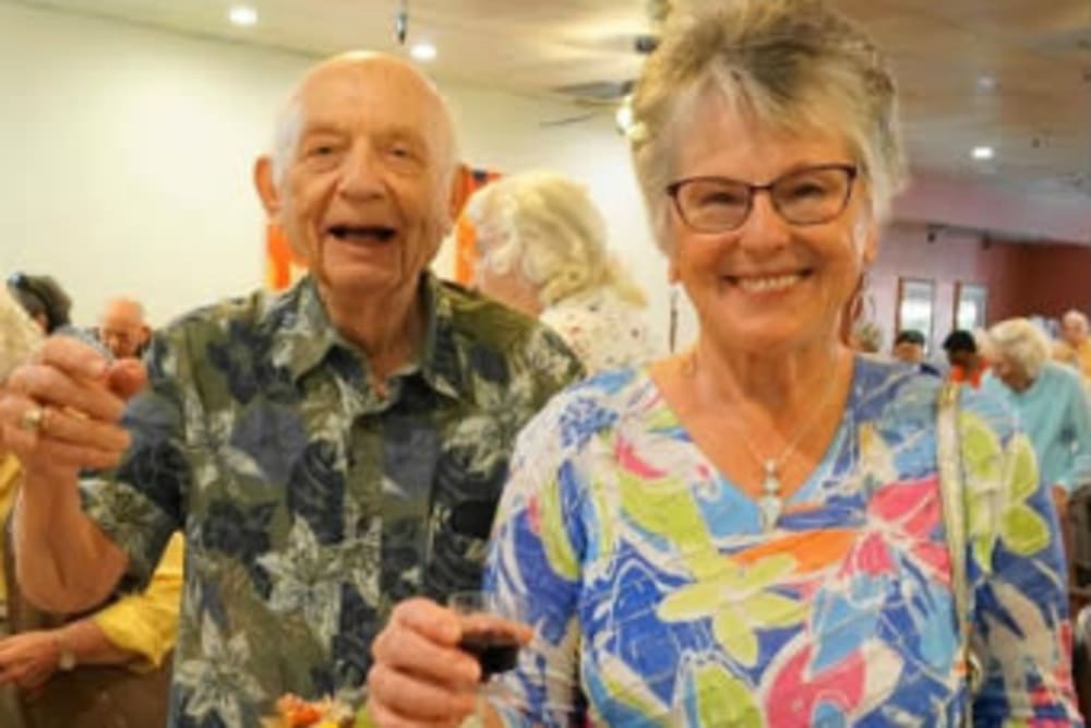 Happy couple at Campus Commons Senior Living in Sacramento, California