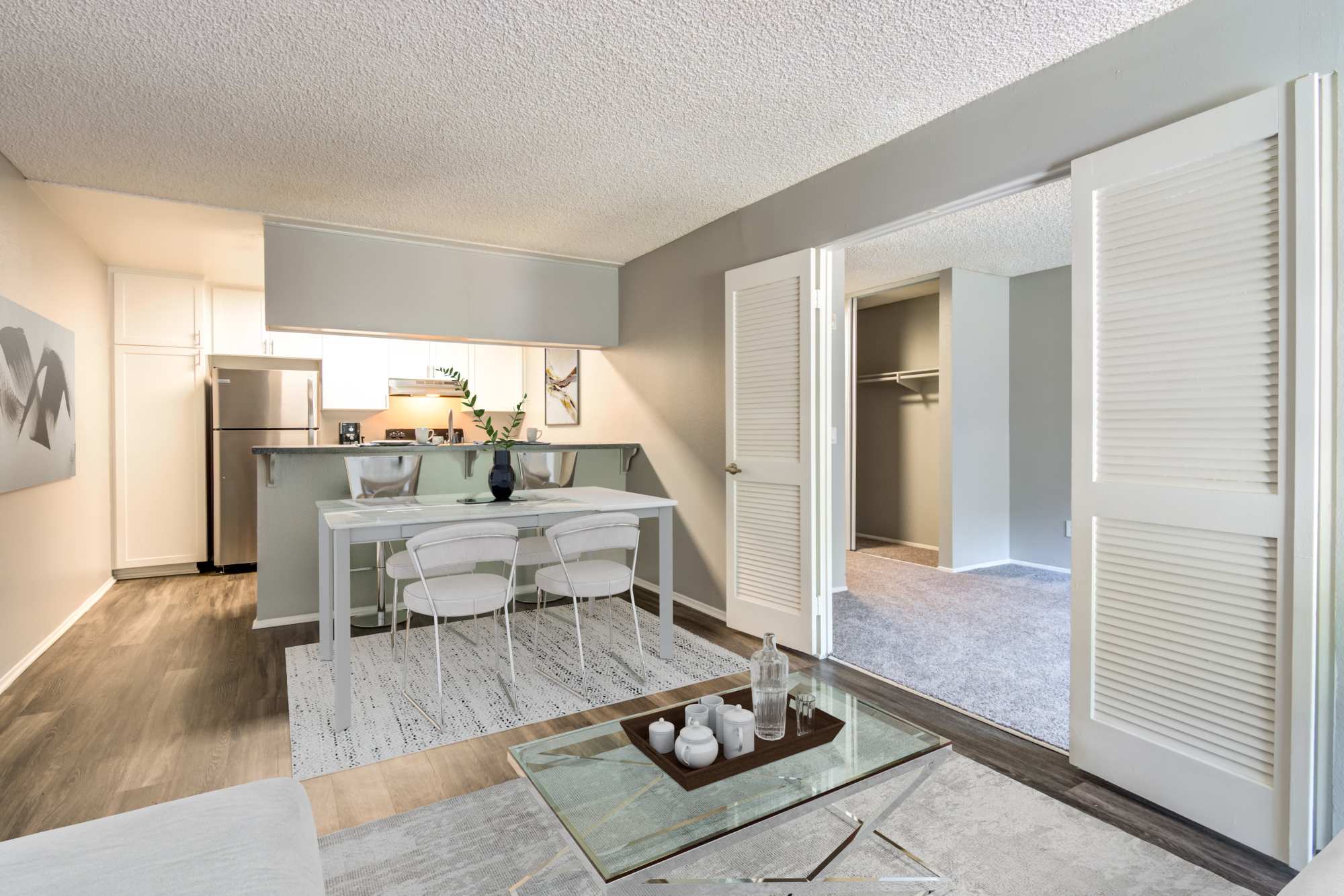 Hardwood-style floors at Hillside Terrace Apartments in Lemon Grove, California
